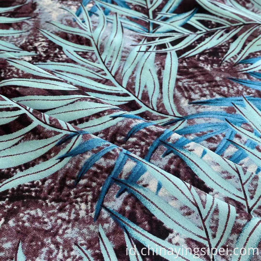 Tekstil ISP 45S Lembut Challis Rayon Fabric Plain Fabric Rayon Floral Dicetak Tecido Viscose Material Viscose 100% Rayon Fabric